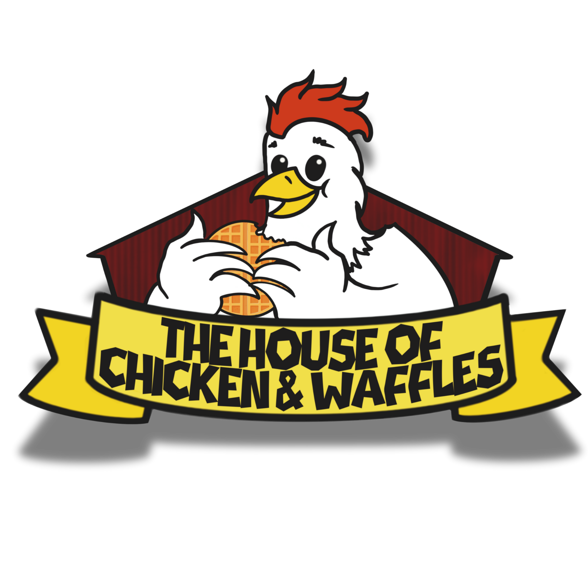 The House of Chicken & Waffles logo, known as We Get Chicken, Providence Rhode Island restaurant